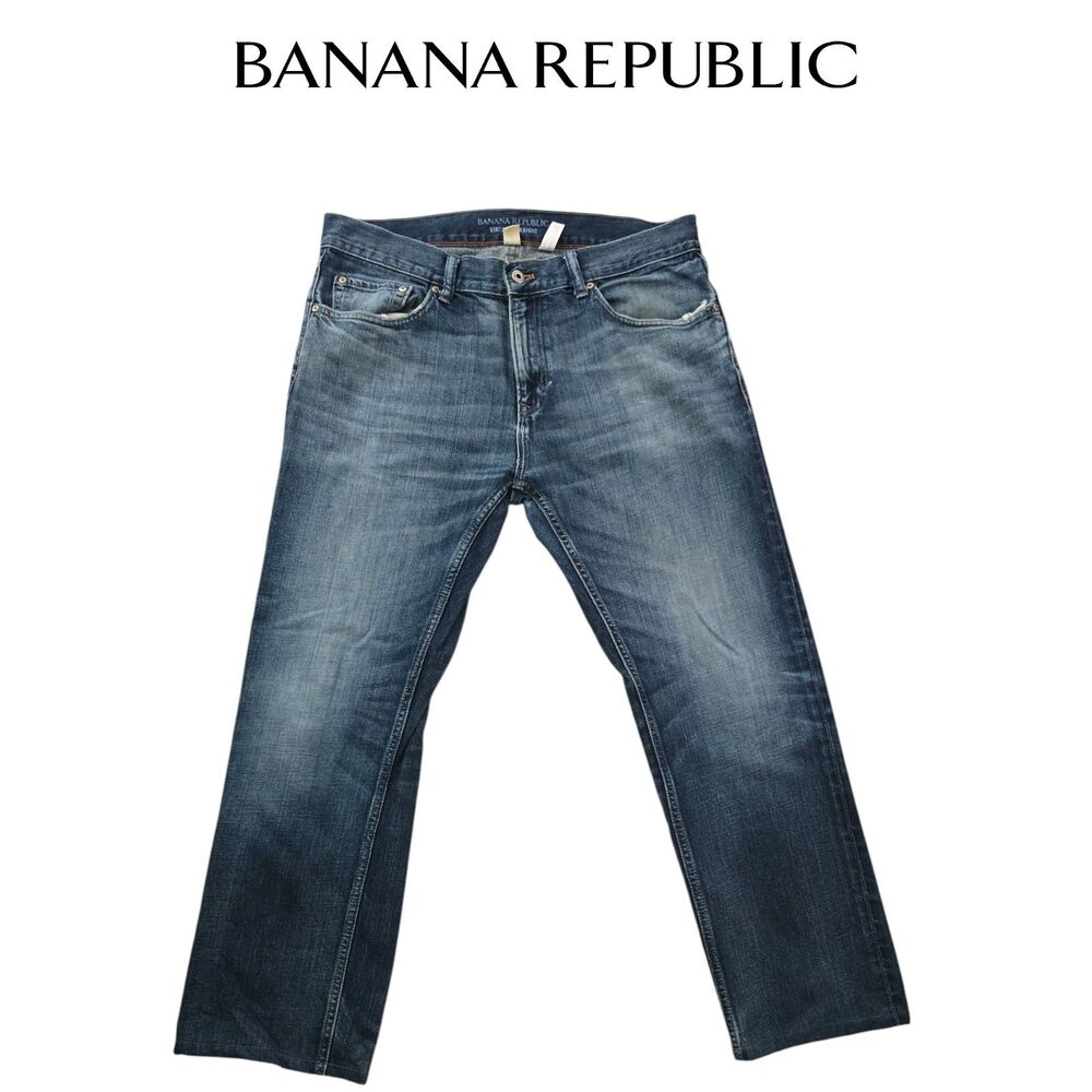 Banana Republic Vintage Straight Jeans 35x32 16 Medium Wash Women Classic Casual